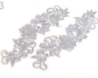 2 Lace Yoke Applique 7.5x25.5 cm