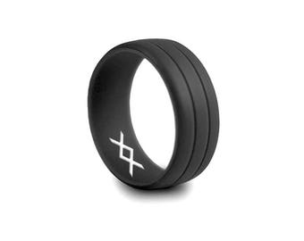Personalized Silicone Ring Wedding Rubber Band Silicone Band Mens Engagement Ring Valentine's Day Gift Mother's Day Father's Day