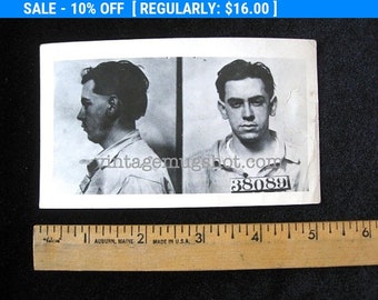 1950's Mug Shot Pennsylvania Police Criminal "Blackie" 1950 Long Hair
