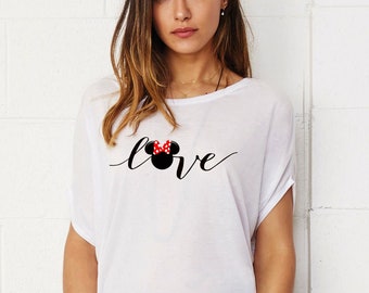 Love Minnie Lady's Tunic Loose Fit T-shirt Cotton Touch Shirt Woman Shirt