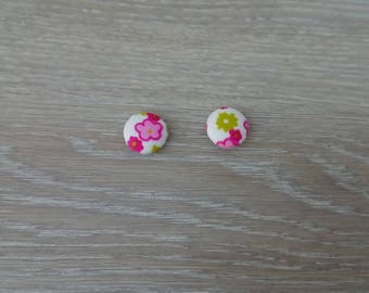 Set of 2 fabric buttons flower