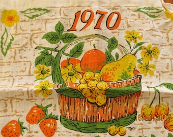 1970 Vintage Fruit Tea Towel