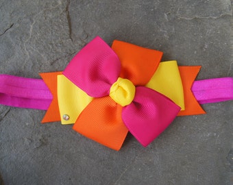 Yellow Fuschia orange pinwheel