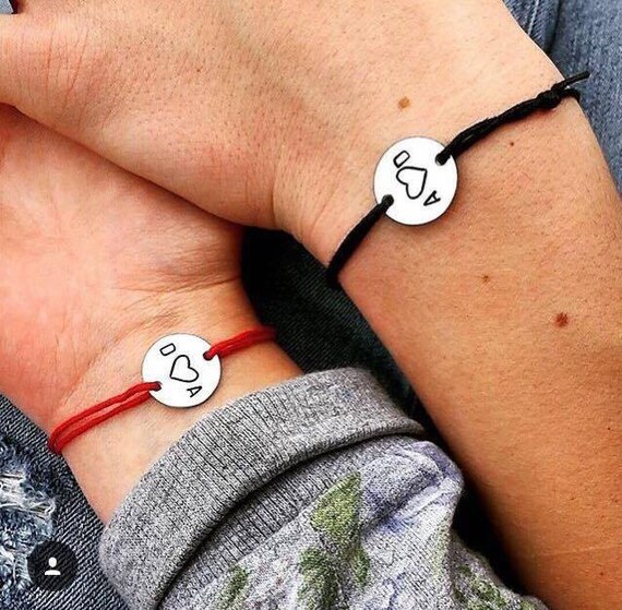 Couple bracelet initial bracelet engraved bracelet Couple bracelet initial bracelet engraved bracelet