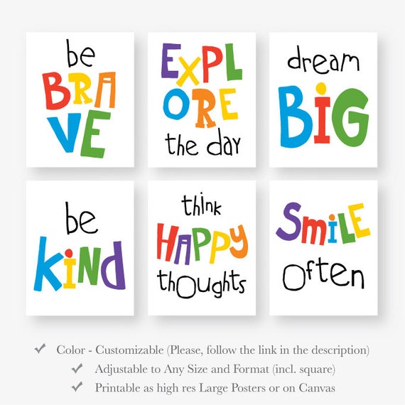 Motivational quotes for kids download playroom quote poster