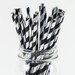 Paper Straws - Black and Silver Stripes - 8 Inches - Perfect for Parties, Events & More - Fast Shipping! Frozen Dessert Supplies