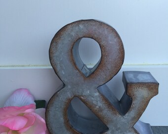 Ampersand, Metal Letters, Wall Decor, Wall Metal Letter, Galvanized Letter, Shelf Letter, Shelf Metal Letter - New Item
