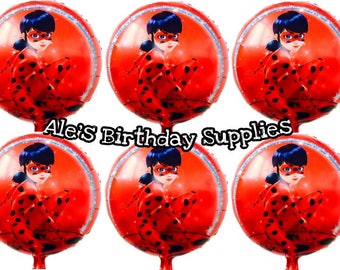 6 Pc Miraculous Ladybug Balloons Party Birthday Supplies
