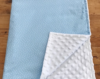 Blue Star Minky Blanket, Baby Boy Blanket, Baby Minky Blanket, Baby Boy Gift