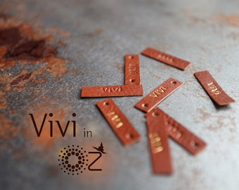 Custom Leather Labels - Personalized Labels Tags - Vivi in Oz