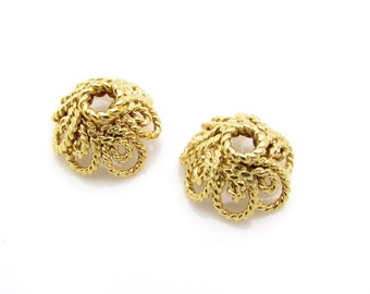 2 Pcs, 10mm, 24k Gold Vermeil Bead Cap
