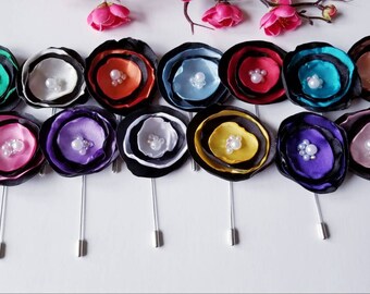 Flower Lapel pin, Flower brooch, Fabric flower lapel pin, Fabric flower brooch.