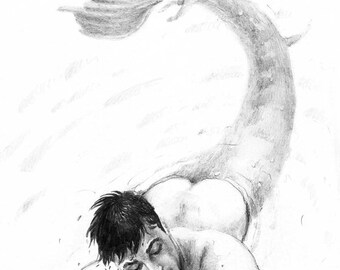 The merman. Print. 30x40 cm.