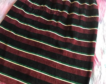 90s Striped Velvet Skirt