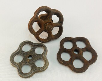 Vintage water faucet Spigot handles Water faucet cover Gas valve cover Faucet Valve Handles Industrial art Industrial Supply Craft supplies