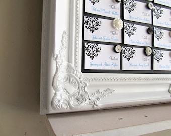 WEDDING CHALKBOARD Magnetic Chalkboard White Black Board Vintage Wedding Decor Baroque Framed Chalkboard Wedding Sign Fancy Chalkboard