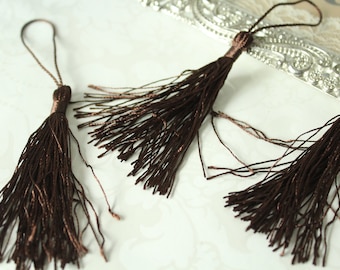 Brown Polyester Tassel with Fringe / TASL01-02 Ribbon NOT included