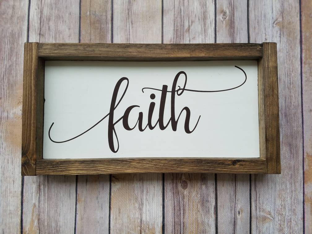 Faith Sign Framed Sign Wooden Sign Wood Sign Inspiration