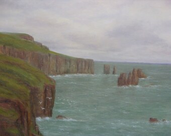 Shetland Braewick Mainland...Sea Stacks.....oil painting