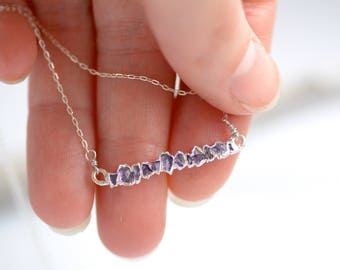 Raw Amethyst Bar Necklace. Amethyst Necklace. Amethyst Bar Necklace. Rough Amethyst Necklace. Raw Amethyst Necklace. Bar Necklace.