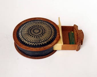 Wooden Vesta Box with a Sprung Drawer