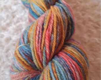 Handspun Yarn Worsted "Carnival" 250 Yards