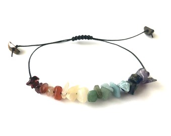 Minimalist Bracelet, 7 Chakra Adjustable Bracelet, Chakra Bracelet, Kids Chakra Bracelet, Adjustable Mala, Reiki Bracelet, Chakra healing