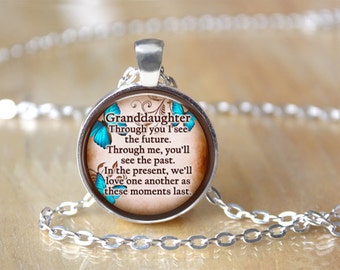 SALE! Granddaughter Pendant with Butterfly Design- - Cyber Monday