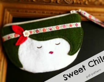 Sweet Child Zipper Pouch Pattern -PDF File INSTANT DOWNLOAD