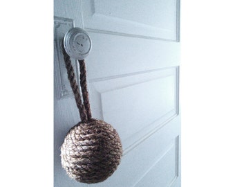 Medium Sisal Rope Doorstop, Decorative Rope Ball, Natural or Dyed Sisal Door Stopper, Assorted Colors