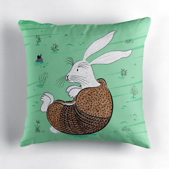 The Rabbidillo - Throw Pillow / Cushion Cover (16" x 16") by Oliver Lake / iOTA iLLUSTRATION