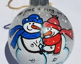 Personalized Engagement Ornament, Newly Engaged Ornament, Engagement Gift For Couple, Wedding Shower Gift, Engagement Date