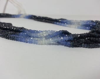 Natural Shaded Blue Sapphire Faceted Rondelle Beads | Blue Sapphire Bead | Faceted Blue Sapphire | Sapphire Faceted Bead | Sapphire Rondelle