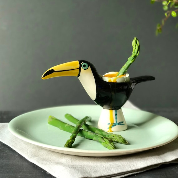 Toucan Egg Cup handmade ceramic Toucan designed in UK by Toucan Egg Cup handmade ceramic Toucan designed in UK by