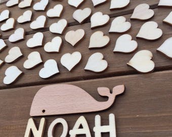Baby shower guestbook alternative - Whale- 60 guests