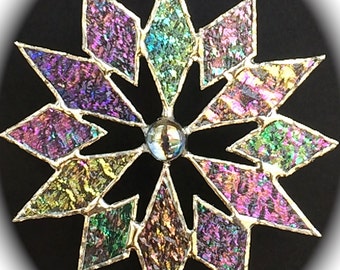 stained glass snowflake suncatcher (design 4B)