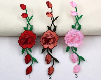 vans rose patch flower patch mirror flower gorgeous patch applique shoes patch large patch erbroidered patch iron on patch sew on patch