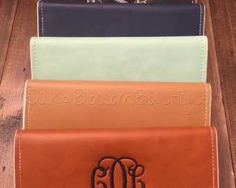 Monogrammed Scalloped Wallet