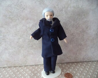1:12 scale Dollhouse Miniature Porcelain Grandfather Doll