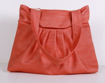 Shoulder Bag ,Everyday Purse ,Tote Bag , Orange.