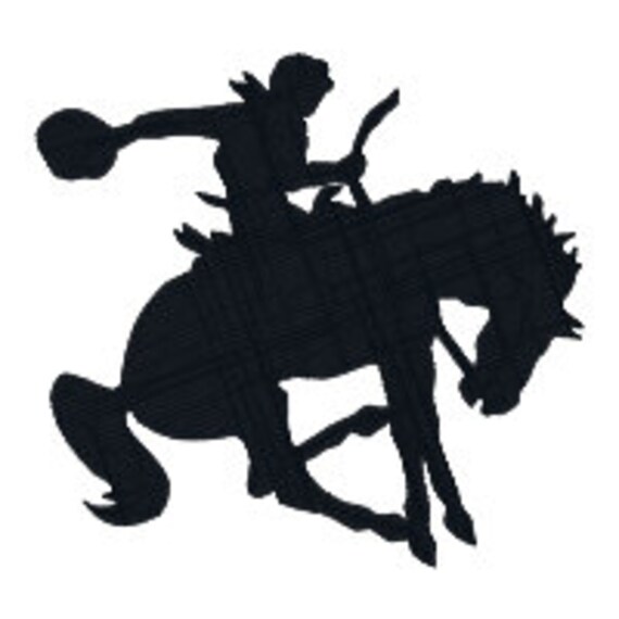 BUY 2 GET 1 FREE Bucking Bronco Cowboy on Horse Silhouette