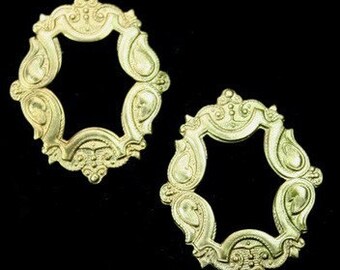 Filigree Stamping Finding Raw Brass USA Premium Quality - FG-5178 - 2pcs