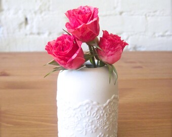 Lovely Porcelain Lace Mini Flower Vase-Hideminy Lace Series