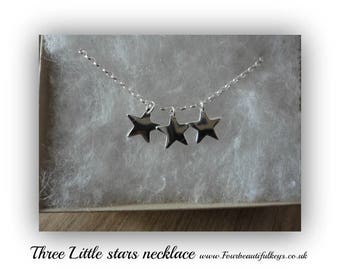 Three little stars necklace (New initial option)