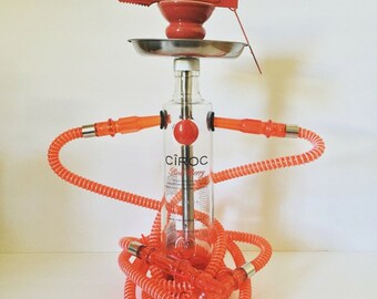 Ciroc® Hookah Shisha Chicha Narghile 750ml Red Double Hose Glass Bottle