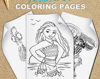 Moana Coloring Pages, Moana birthday, Moana party, Vaiana Coloring Pages