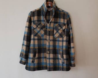Vintage Petite Plaid Wool Jacket