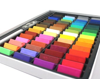 64 Piece Soft Pastel Set; Pastel Pencil Art Set; Non Toxic Square Chalk
