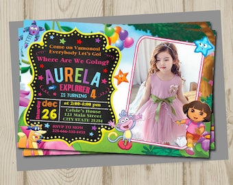 Dora the explorer invitation, dora the explorer birthday, dora the explorer birthday invitation, dora the explorer printable, dora party,