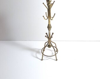 vintage brass miniature coat rack - jewelry stand